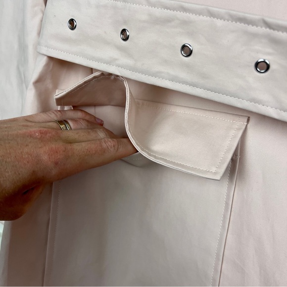 Goop G Label Pink Cotton Belted Trench Coat - Picture 9 of 11